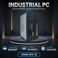 Ordinateur industriel sur rail DIN, chipset H110, prend en charge les processeurs LGA 1151 de 6e/7e/8e/9e génération, 2 ports LAN avec 1*PCIe X8, large plage de température, CE RoHS IPC