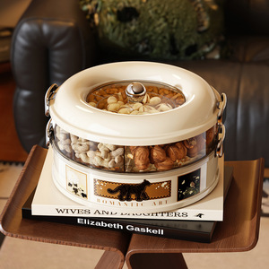 Vintage Style Rotating Dried Fruit Tray Round Airtight Multi Layer Snack Storage Box For Home Living Room Use - Product Image 3