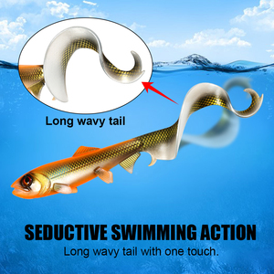 Leurre de pêche Spinpoler, queue longue ondulée, swimbait souple 17,5 cm 22 cm, leurre pour gros gibier, action nageuse séduisante, pour brochet et black-bass - Product Image 4