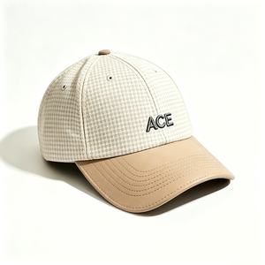Gorra de Béisbol Unisex de Moda Vintage con Diseño de Pata de Gallo, Visera de Cuero PU y Logotipo Personalizado (OEM) - Product Image 6