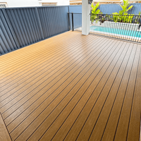 Revêtement de terrasse extérieur en WPC durable pour bâtiments commerciaux, cour extérieure, anti-abrasion, facile d'entretien, carrelage en bois-plastique