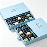 Boîte à chocolats rigide de luxe avec compartiments pour dragées de mariage, emballage cadeau pour chocolats, biscuits et desserts