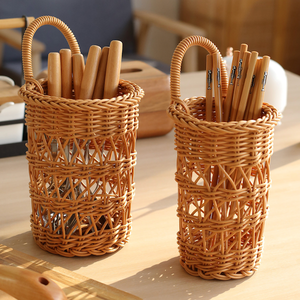 2026 New <b>Storage</b> Hanging Kitchen Chopsticks <b>Baskets</b> with Rattan Woven Decorative to Home Usage - Product Image 2