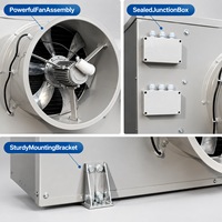 Refroidisseur d'air mural en acier inoxydable 30HP, évaporateur industriel équipé d'un moteur à rotor externe DT, tambour d'air RP