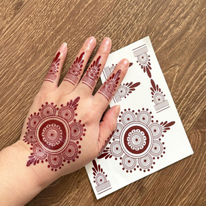 Plantilla de Tatuaje Temporal de Henna para el Cuerpo, Resistente al Agua, Reutilizable, Plantilla Adhesiva para Pintar Mehndi en Manos, Brazos y Cuerpo - Product Image 1