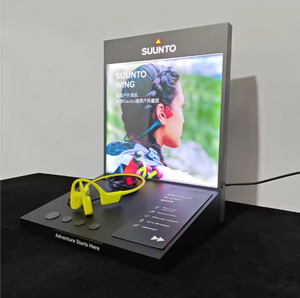 Présentoir pour écouteurs d'<span class=keywords><strong>extérieur</strong></span> <span class=keywords><strong>Vitrine</strong></span> pour écouteurs de sport de bureau avec éclairage LED et port de charge - Product Image 3