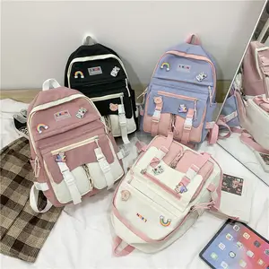 Nouveau sac d'école lycée étudiant sac à dos ins valeur faciale sac à dos Harajuku grande capacité étudiant sac d'école