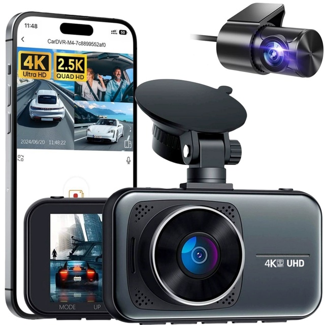 4k Car Dvr Recorder Waterproof Touch Screen Dash Cam With Night Vision 3.0 Inch Front Rear Dual Lens Black Box for Vehicles