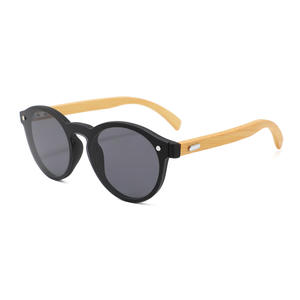 Lunettes de soleil unisexe à monture en bambou effet bois, verres en résine UV400, protection solaire pour la conduite en extérieur, monture ronde tendance Type 3 - Product Image 3