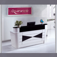 Bureau de réception moderne en MDF, taille personnalisée, design minimaliste moderne pour salons de coiffure, hôpitaux - Personnalisable pour bureaux commerciaux