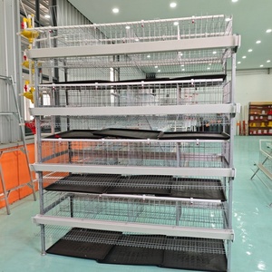 Gabbia per Polli a 4 Piani con 4 Porte, Capacità 128 Uccelli, Tipo H, per Allevamento, Gabbia a Batteria Antiruggine per Galline Ovaiole - Product Image 1