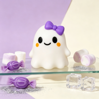 Jouet anti-stress souple et mignon en forme de fantôme d'Halloween, avec nœud violet, mini-jouet fantaisie en TPR pour tous les âges