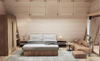 Maison en bois préfabriquée en forme de A, villa de luxe, petite maison avec terrasse confortable et chambre à coucher