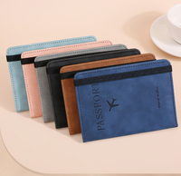 Dompet paspor kulit Pu untuk wanita, dompet paspor kulit Pu dengan Logo kustom, penutup tempat paspor, minimal pesanan