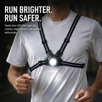 Lampe frontale rechargeable 400LM pour course nocturne avec fonction mémoire, détachable et rotative, autonomie 12h