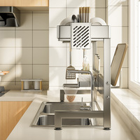 Rétractable En Acier Inoxydable Vaisselle Rack Évier De Cuisine De Stockage Stand Type Bol Rack Vaisselle Organisateur