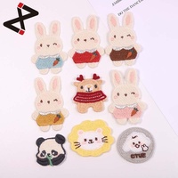 Nouvelles Écussons Lapins Colorés Brodés en Fil de Polyester pour Vêtements Polyvalents, Textiles de Maison, Bagages et Décoration - Fabriqués en Chine