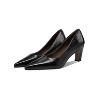 Chaussures habillées personnalisées pour femmes à bout pointu, talon carré, semelle intermédiaire en EVA, semelle extérieure en caoutchouc, en daim, à enfiler, rehaussantes