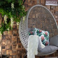 Fauteuil suspendu en osier Foshan Darwin durable pour intérieur et extérieur, chaise balançoire en forme d'œuf