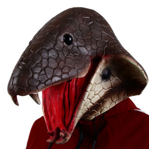 Máscara de Látex de Cobra Marrón Aterradora, Cubre Rostro Completo, Cabeza de Serpiente Realista con Colmillos, para Halloween, Cosplay, <span class=keywords><strong>Casa</strong></span> Embrujada, Disfraz, Fiesta, Accesorio de Mascarada - Product Image 1