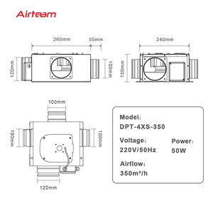 Ventiladores Centrífugos Domésticos de Techo Multi-Puerto DPT-4XS-350 - Product Image 6