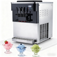 Nouvelle machine à glace molle de comptoir - Mini machine électrique 220V haute productivité pour desserts glacés commerciaux 2+ Twist