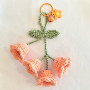 Porte-clés en <span class=keywords><strong>laine</strong></span> crochetée à la main en forme <span class=keywords><strong>de</strong></span> tulipe, breloques mignonnes et créatives, cadeau promotionnel pour femmes, sacs et accessoires <span class=keywords><strong>de</strong></span> voiture, petits objets - Product Image 6