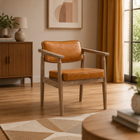 Chaise de salle à manger MULIGNA en bois massif japonais pour café, restaurant, salon, fauteuil lounge avec accoudoirs en bois