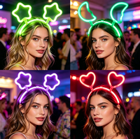 Grosir Headband Neon Glow in the Dark Custom, Bando Rambut Bintang Hati untuk Festival Rave Pesta Halloween, Pabrik Grosir