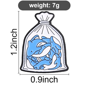 기발한 돌고래 모양 에나멜 핀, 창의적인 가방 장식용 돌고래 브로치, 수집가를 위한 선물 - Product Image 6