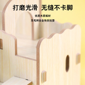 Casa para Mascotas de Madera Maciza Sunshine Villa, Refugio Duradero para Hámsteres, Muebles para Anidación de Animales Pequeños - Product Image 3