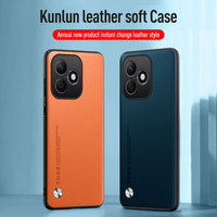 Étui de protection de luxe en cuir PU vegan style professionnel pour Honor X8d Global Version / X7e avec pare-chocs souple en TPU mat