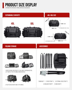 Échantillon gratuit de sacoches de moto d'aventure étanches 48L avec logo personnalisé en PVC PU pour voyage, cyclisme, camping et randonnée - Product Image 2