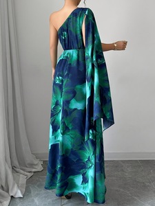 Modisches und elegantes Damenkleid mit asymmetrischem Ausschnitt und Farbverlauf-Print, Freizeitkleid für Damen - Product Image 5