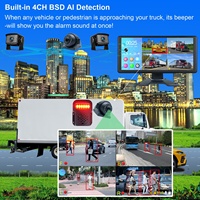 Iposter Factory Supply 10.36in 4CH pour Camion DVR Moniteur Détection d'angle mort par IA 360 °   Caméra de recul 2MP avec avertisseur sonore