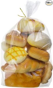 Bolsa retráctil de plástico PE transparente, reciclable y reutilizable, con asa de mano y grabado en relieve, para almacenamiento de pan, para panaderos caseros y propietarios de panaderías - Product Image 3