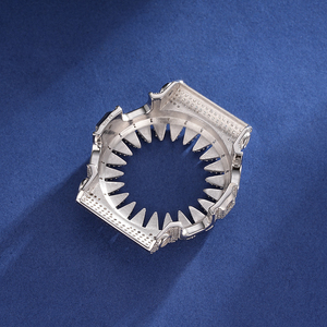 मोइससानाइट वॉच केस में 925 सिल्वर ग्शॉक मोइससानाइट बेज़ेल बनाम मोइससानाइट डायमंड GA-100 क्लैव - Product Image 5