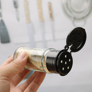 Chai gia vị nhựa hình vuông 2oz 4oz 5oz 6oz, lọ gia vị thủy tinh hình tròn bán buôn, có nắp nhựa dạng cánh bướm và nắp nhôm - Product Image 6