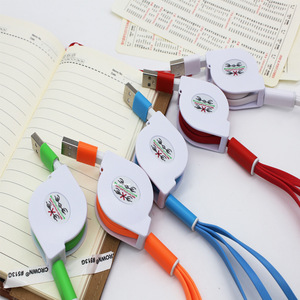 Three In One Retractable Charging <b>Cable</b> 1M TPE <b>Lightning</b> Micro <b>Usb</b> Type <b>C</b> Universal Data <b>Cable</b> For Mobile Phone Accessories - Product Image 2