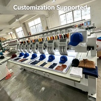 Machine à broder professionnelle à commande numérique, 12 aiguilles, pour travaux de broderie multicolores sur vêtements