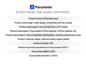 Disipador de Calor MELLOW RTV6 para Hotend Revo de 1.75mm, Disipador de Calor para Voron E3D V6 <span class=keywords><strong>Prusa</strong></span> MK2 <span class=keywords><strong>MK3</strong></span> - Product Image 5