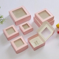 Nouvelle boîte à courrier en papier kraft la plus vendue, boîte pliante avec fenêtre, boîte cadeau artisanale pour bijoux, mini-boîte noire pour bonbons, mariages, avions