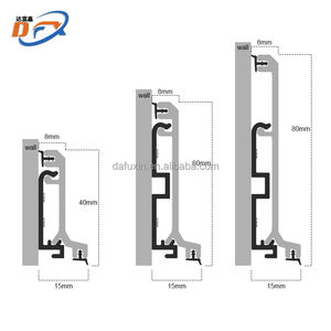 Dafuxin plinthe en alliage d'aluminium de style design moderne avec bandes de caoutchouc scelle efficacement les interstices des murs et des sols - Product Image 2