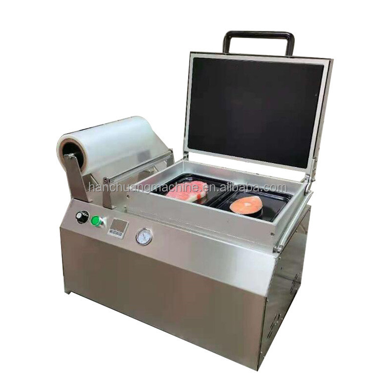 シングルチャンバー卓上トレイシーラーチーズ食品真空スキンパッキング