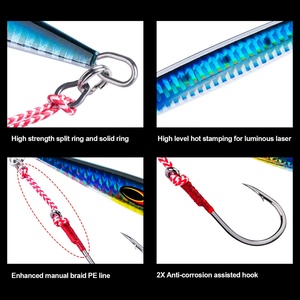 80g 100g 150g 200g 300g 350g Saltwater Fishing Fast Vertical Sinking <strong>Jig</strong> Lure Deep Sea Glow Metal <strong>Jigs</strong> with UV - Product Image 3