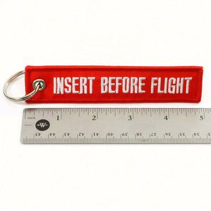 Custom Classic Men Women Car Key Ring Name Text Tag Woven Embroidery Keychain - Product Image 4