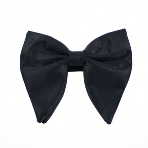 Cuyino Wholesale Mens Oversized 100% Silk Solid <strong>Black</strong> <strong>Bow</strong> <strong>Tie</strong> Solid Color Formal Tuxedo Big Bowtie Vintage Large Bowtie - Product Image 1