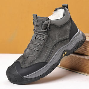 Bottes d'hiver pour hommes, bottes en fourrure de mouton doublées de polaire et épaisses, bottes en laine doublées de fourrure - Product Image 2