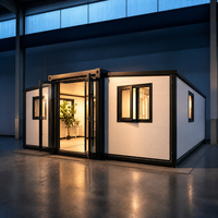Maison conteneur préfabriquée de luxe moderne en acier léger de 20 pieds avec toit à pignon, terrasse enveloppante, module rapide, respirante, certifiée CE
