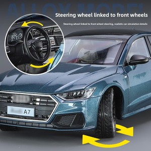 Modelo de Coche de Aleación a Escala <span class=keywords><strong>1</strong></span>:<span class=keywords><strong>24</strong></span>, Versión A7 Street, Juguetes de Colección y Decoración con Control de Fuerza y Embalaje en Caja de Color - Product Image 3